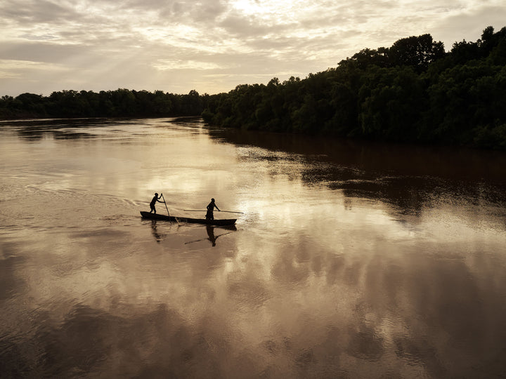 Ethiopia #45 - A dugout canoe crosses the Omo River