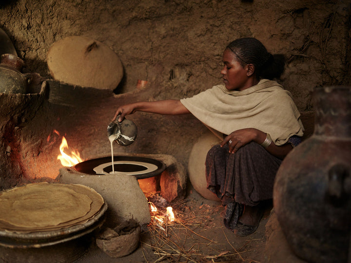 Ethiopia #57 - Melkam making injera