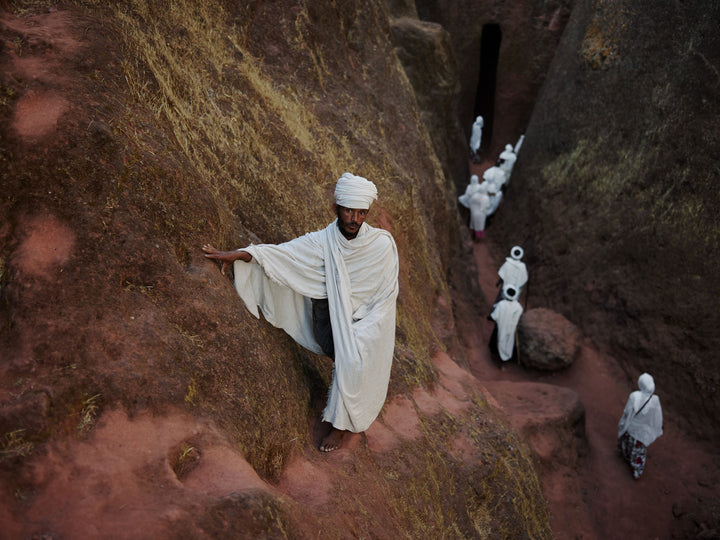 Ethiopia #70 - Pilgrims enter a rock-hewn church